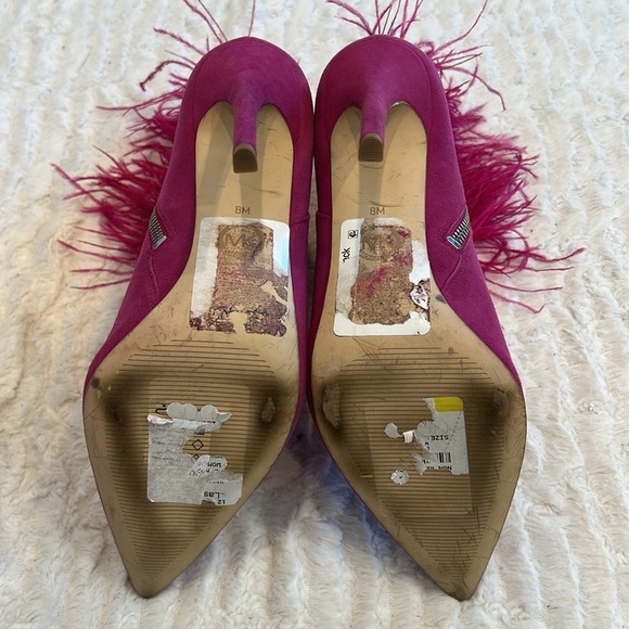 Michael Kors Fuchsia ostrich Feathered Women's Ankle Boots size 8 women’s - Picture 7 of 10
